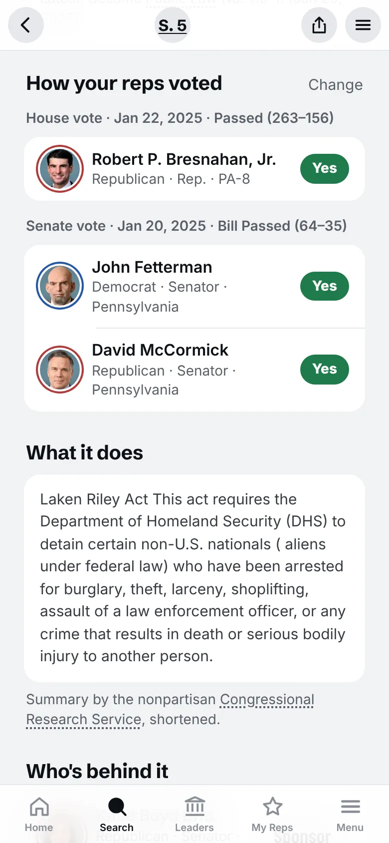 How your senators and representative voted on the Laken Riley Act